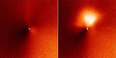 HST image of a fireball-like event on Tempel-1