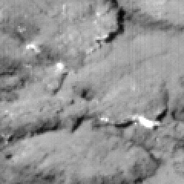 The surface imaged by the camera on the impactor, about 30 seconds before the collision.