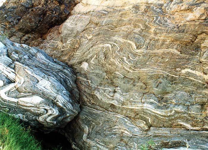 Strongly contorted gneiss.