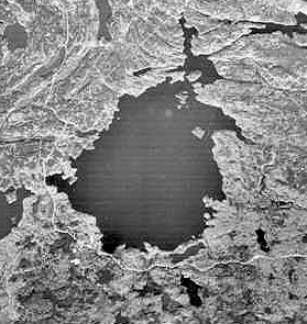 Aerial photograph of West Hawk Lake in western Ontario.