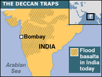 The Deccan Traps of India.