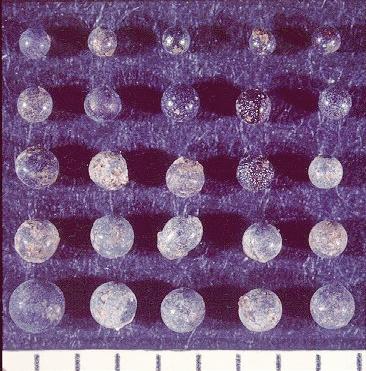Glass spherules from K-T boundary layer.