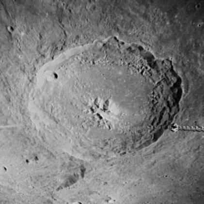 A complex lunar crater.