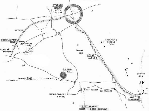 [Image: Avebury henge and causeways, Silbury hill, the Sanctuary]