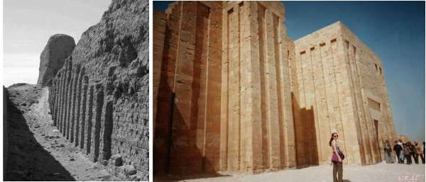 [Image: Heirakonpolis
and Djoser walls]