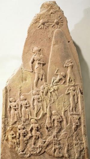 [Image: a
victory stele of Naram-Sin, 2250 BC.]