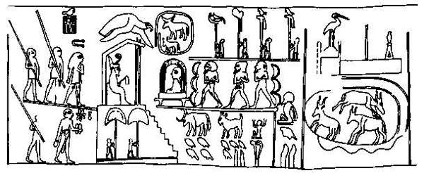 [Image:
Scene from the Narmer Macehead, circa 3050
BC.]