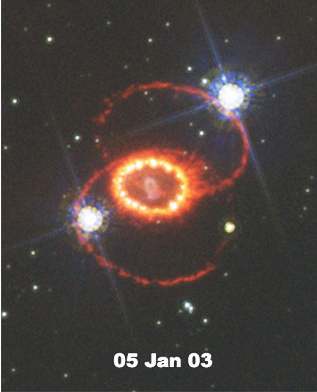 [Image: Supernova 1987a, after
Thornhill, credit NASA]